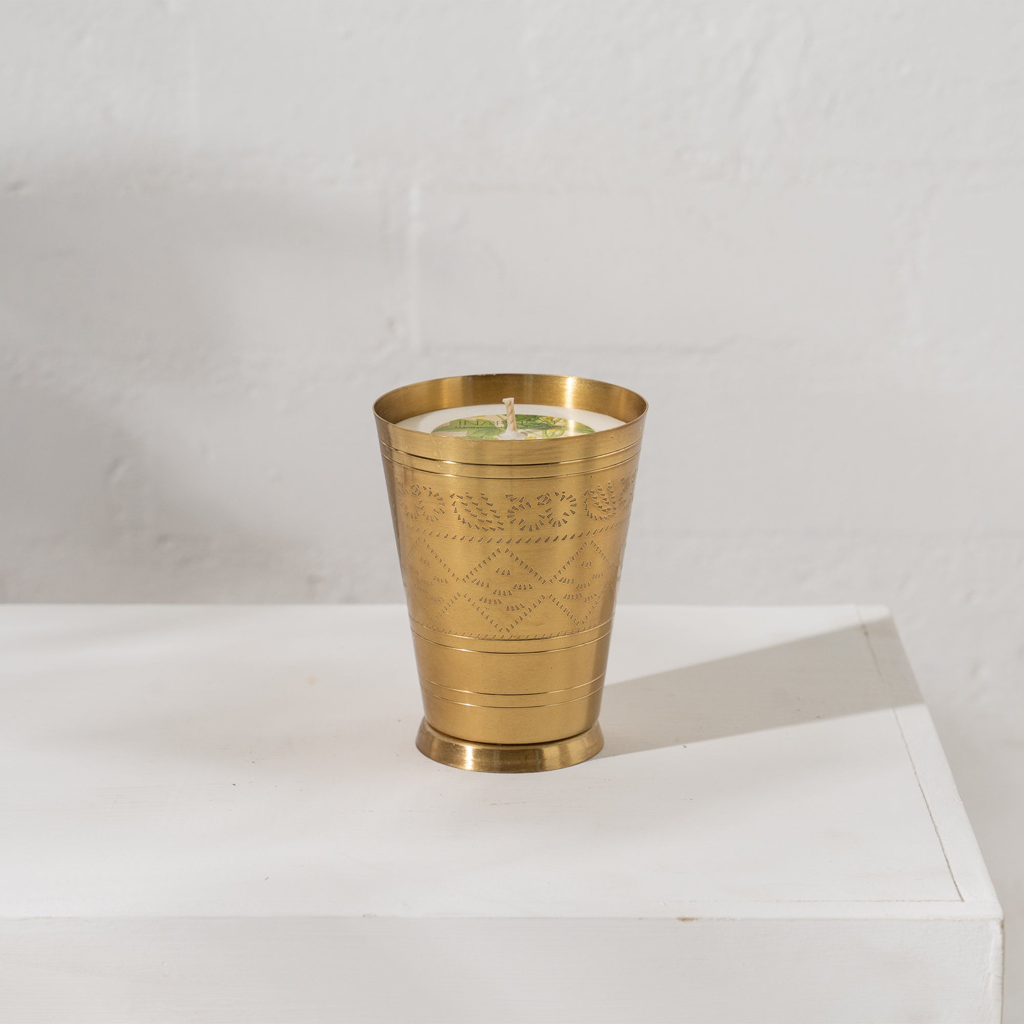 Hand Poured Soy Candle in Brass Lassi Cup – Inartisan.