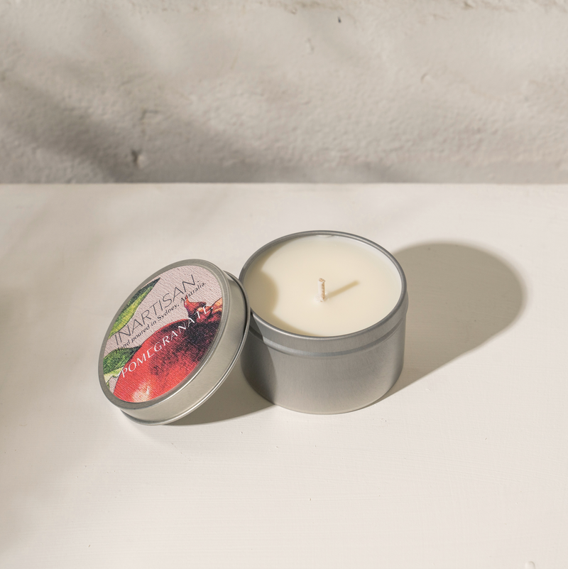 Hand Poured Soy Candle in Travel Tin - Silver