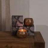 Luma Hand Poured Soy Candle in Marble Vessel - Rosso