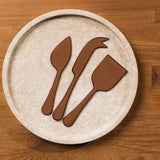 Alder Enamel Cheese Set - Caramel
