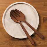 Alder Enamel Salad Servers - Caramel