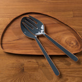 Alder Enamel Salad Servers - Slate