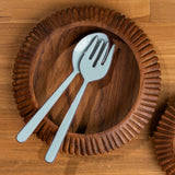 Alder Enamel Salad Servers - Duck Egg