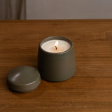 Arti Hand Poured Soy Candle in Ceramic Jar - Olive
