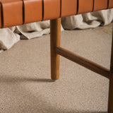 Bennu Woven Leather Bench Seat - Caramel