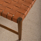Bennu Woven Leather Bench Seat - Caramel