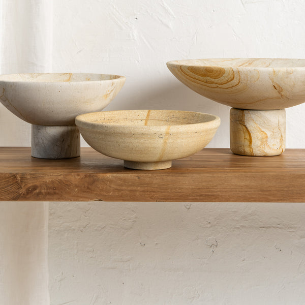 Elina Sandstone Podium Bowl