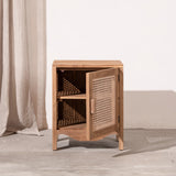 Edena Teak and Rattan Bedside Table