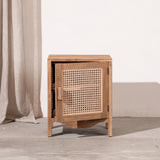 Edena Teak and Rattan Bedside Table