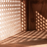 Edena Teak and Rattan Bedside Table