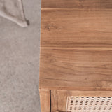 Edena Teak and Rattan Bedside Table