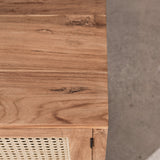 Edena Teak and Rattan Bedside Table