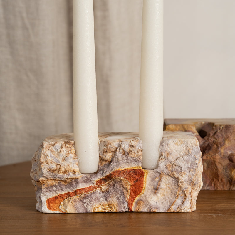 Elio Rainbow Sandstone Candle Holder
