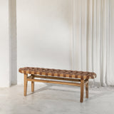 Ellery Woven Leather Bench Seat