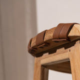 Ellery Woven Leather Barstool