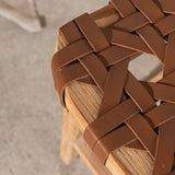 Ellery Woven Leather Barstool
