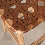 Ellery Woven Leather Barstool