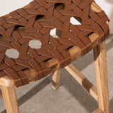 Ellery Woven Leather Barstool