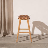 Ellery Woven Leather Barstool
