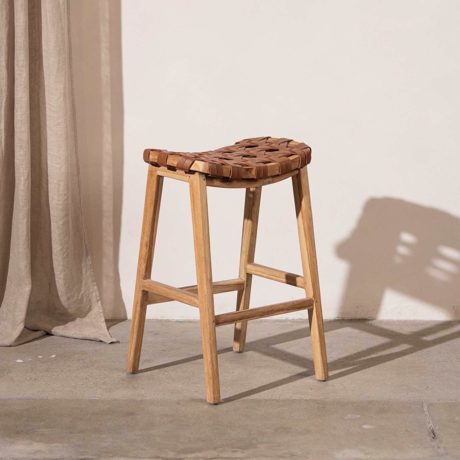 Ellery Woven Leather Barstool – Inartisan.
