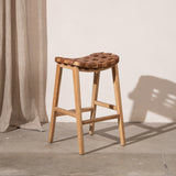 Ellery Woven Leather Barstool