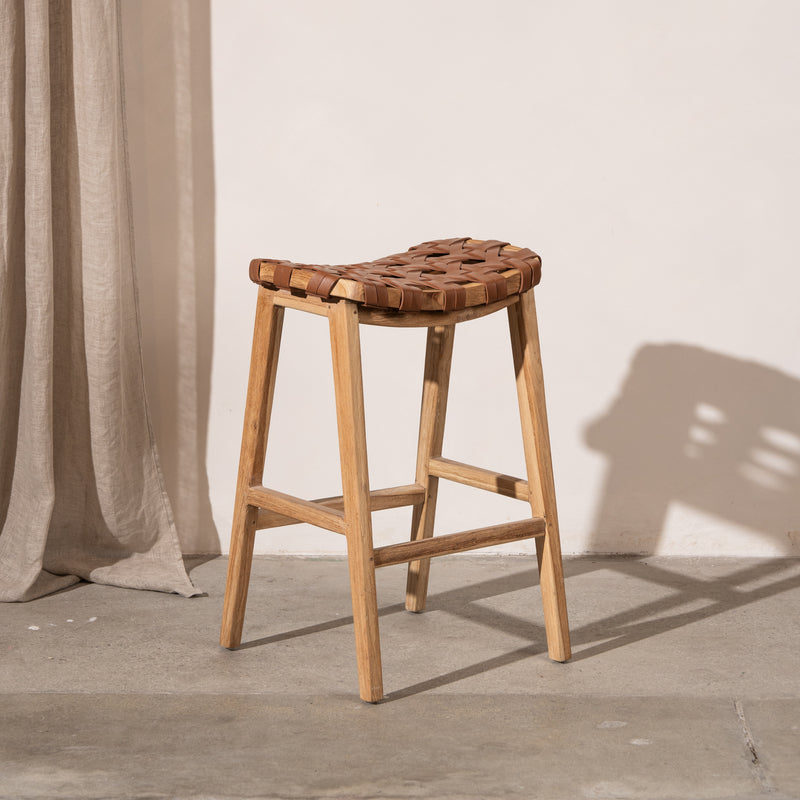 Ellery Woven Leather Barstool – Inartisan.