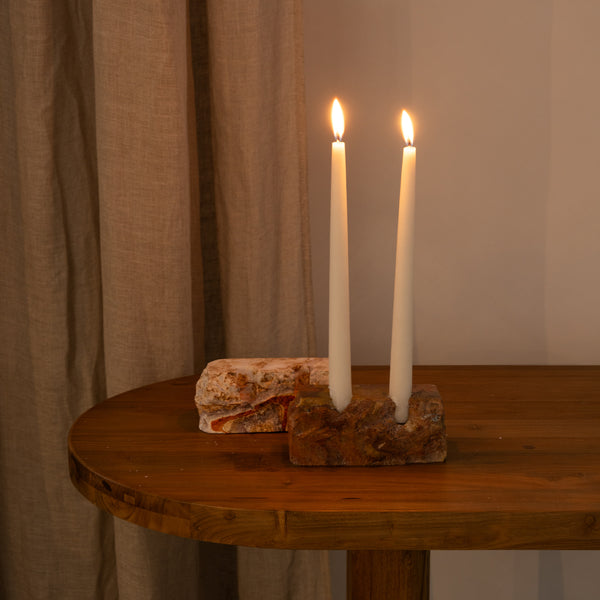Ime Rosso Marble Candle Holder
