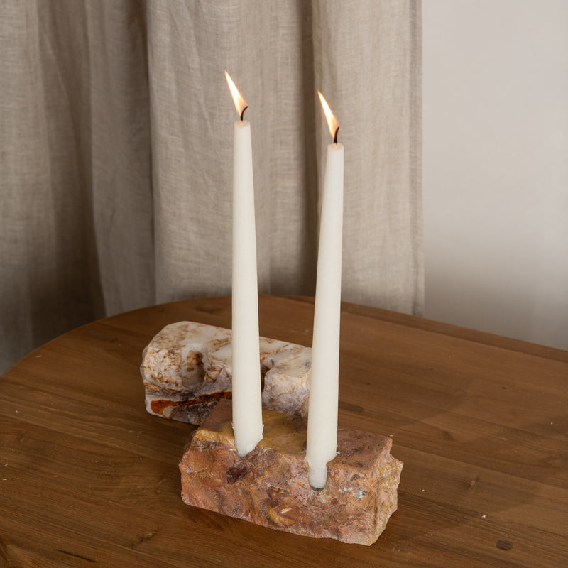Ime Rosso Marble Candle Holder