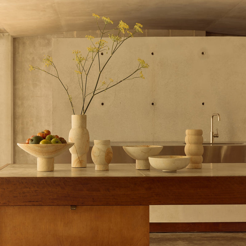 Adara Sandstone Candle Holder