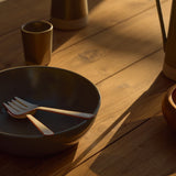 Alder Enamel Salad Servers - Cream