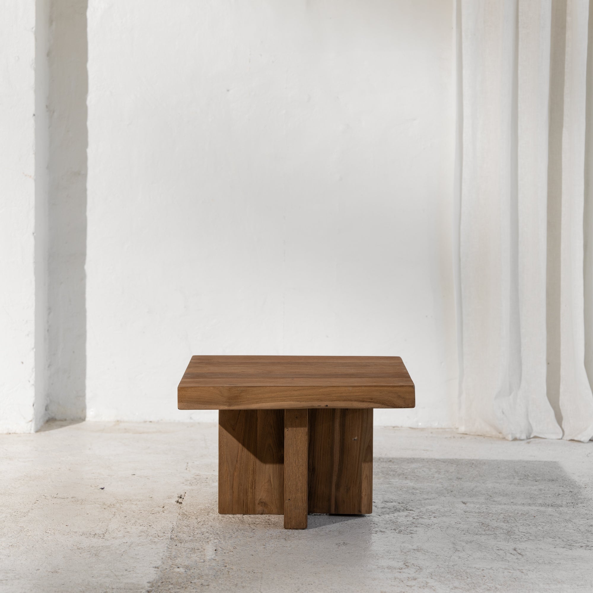 Ines Rustic Finish Squared-off Coffee Table – Inartisan.