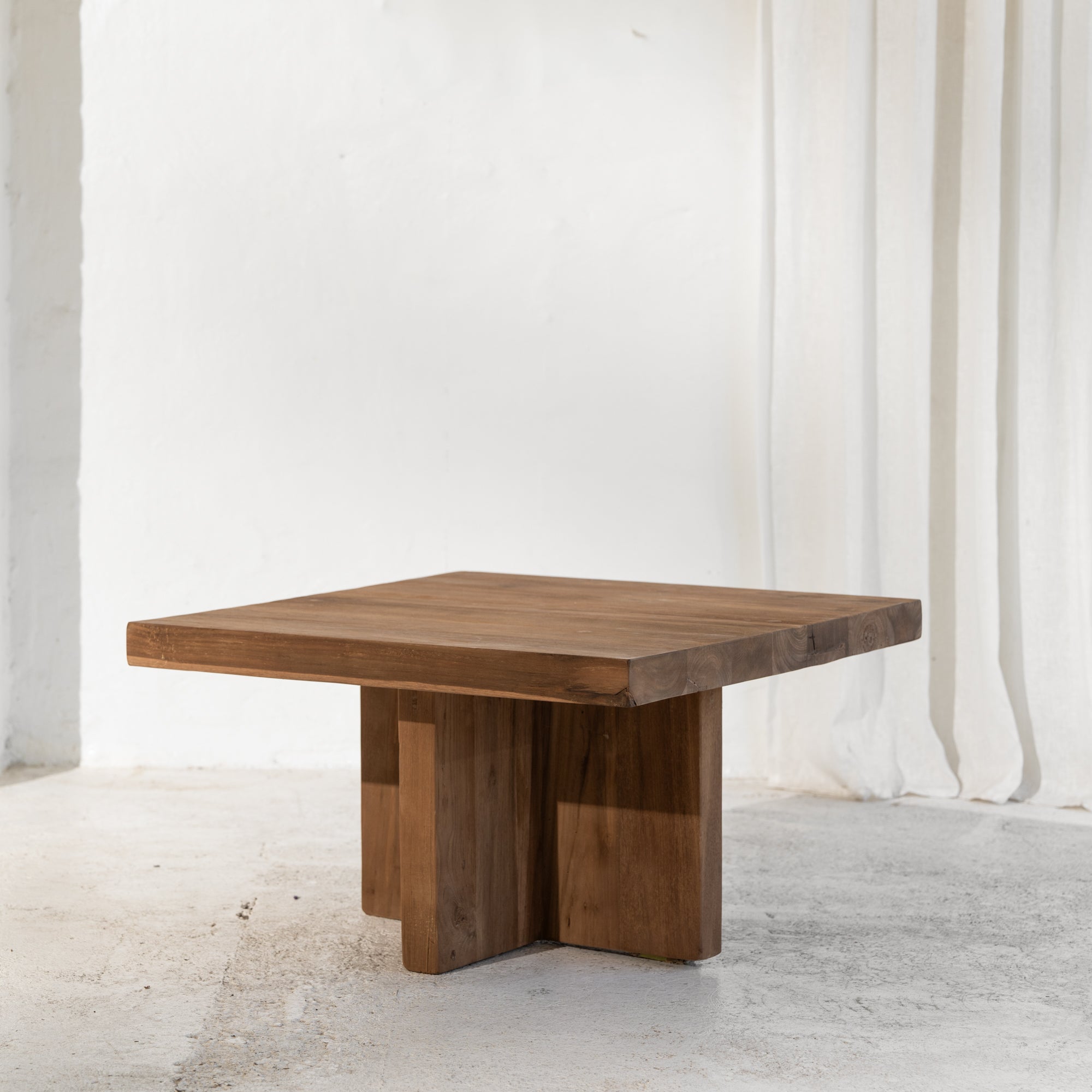 Ines Rustic Finish Squared-off Coffee Table – Inartisan.