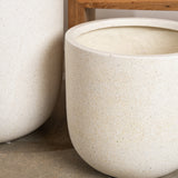 Inken Lightweight Curved Pot - Terrazzo Finish