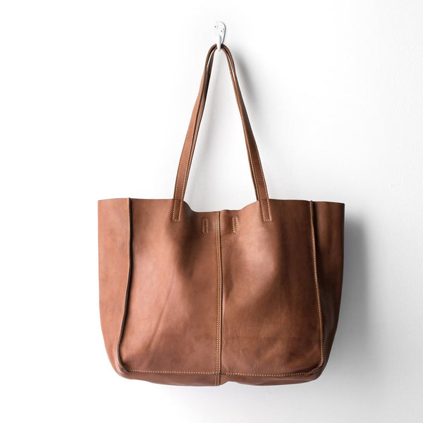 Juju Leather Baby Unlined Tote - Cognac