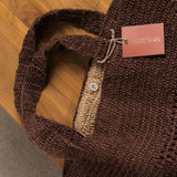 Lia Woven Bag - Chocolate