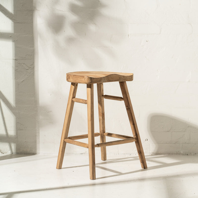 Louella Recycled Teak Barstool