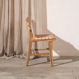Luka Leather & Teak Chair Natural