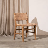 Luka Leather & Teak Chair Natural