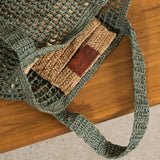 Maro Open Weave Raffia Tote - Mineral