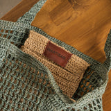 Maro Open Weave Raffia Tote - Mineral