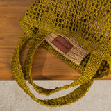 Maro Open Weave Raffia Tote - Olive