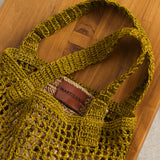 Maro Open Weave Raffia Tote - Olive