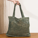 Maro Open Weave Raffia Tote - Mineral