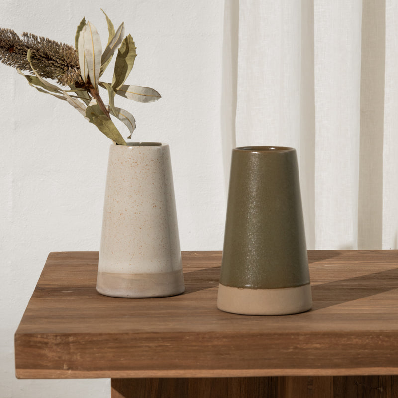 Mette Dipped Vase - Olive