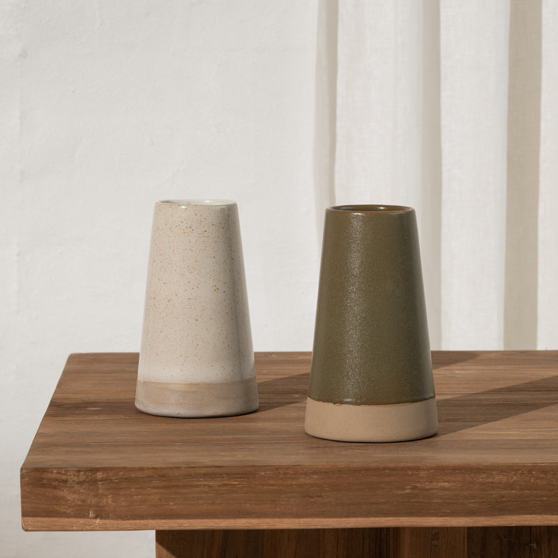 Mette Dipped Vase - Olive