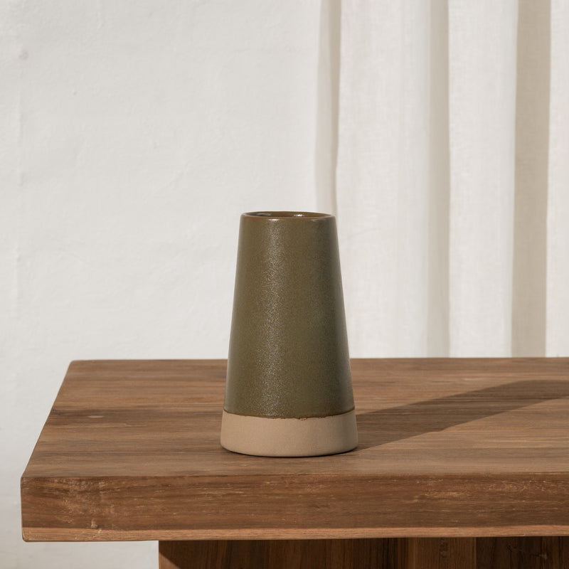 Mette Dipped Vase - Olive