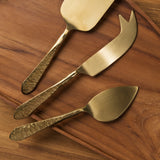 Mira Textured Brass Cheese Set