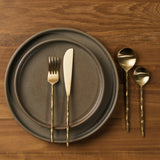 Mira Textured Brass 4pc Cutlery Set