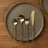 Mira Textured Brass 4pc Cutlery Set