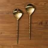 Mira Textured Brass Salad Servers